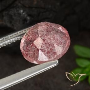 9,17 ctw natürlicher rose-rosa Erdbeerquarz, Runden, Lichtdurchlässig
