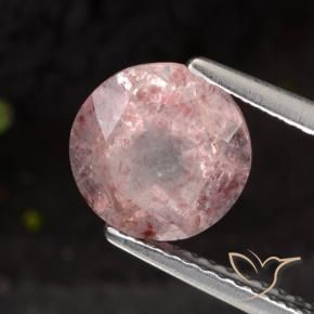 9,17 ctw natürlicher rose-rosa Erdbeerquarz, Runden, Lichtdurchlässig