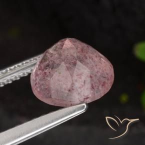 9,17 ctw natürlicher rose-rosa Erdbeerquarz, Runden, Lichtdurchlässig