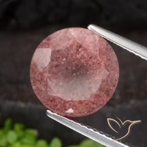 9,17 ctw natürlicher rose-rosa Erdbeerquarz, Runden, Lichtdurchlässig