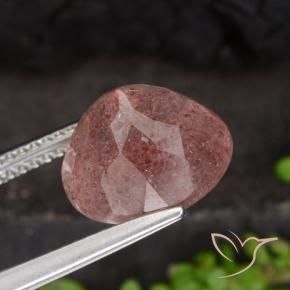 9,17 ctw natürlicher rose-rosa Erdbeerquarz, Runden, Lichtdurchlässig