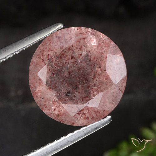4.28ct Natürlicher tiefrosa Erdbeerquarz, Runden, Lichtdurchlässig