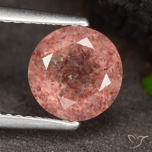 1.96ct Natürlicher Himbeerrosa Erdbeerquarz, Runden, Lichtdurchlässig