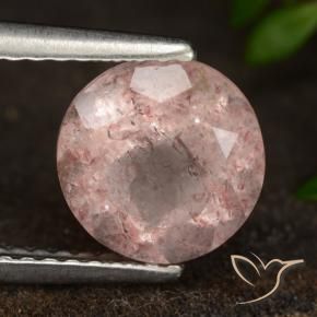 9,17 ctw natürlicher Erdiges Rosa Erdbeerquarz, Runden, Lichtdurchlässig