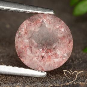 9,17 ctw natürlicher Marienkäfer Rot Erdbeerquarz, Runden, Lichtdurchlässig