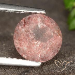 9,17 ctw natürlicher Erdiges Rosa Erdbeerquarz, Runden, Lichtdurchlässig