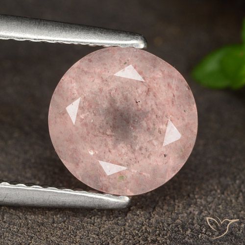 1.93ct Natürlicher Flamingorosa Erdbeerquarz, Runden, Lichtdurchlässig