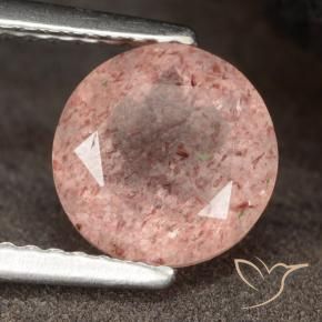 9,17 ctw natürlicher Erdiges Rosa Erdbeerquarz, Runden, Lichtdurchlässig