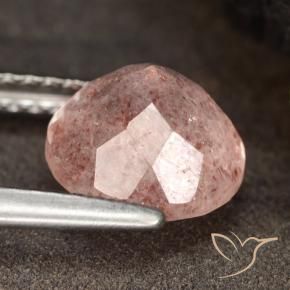 9,17 ctw natürlicher Erdiges Rosa Erdbeerquarz, Runden, Lichtdurchlässig