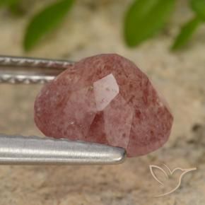 9,17 ctw natürlicher rose-rosa Erdbeerquarz, Runden, Lichtdurchlässig