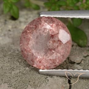 9,17 ctw natürlicher Rosa Ton Erdbeerquarz, Runden, Lichtdurchlässig