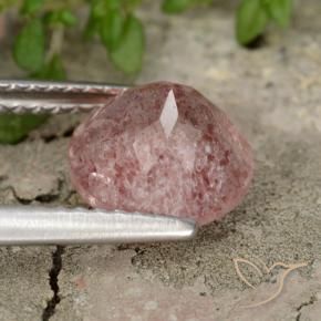 9,17 ctw natürlicher Rosa Ton Erdbeerquarz, Runden, Lichtdurchlässig