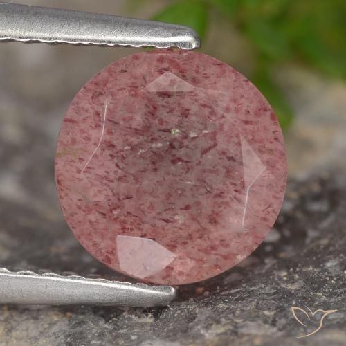 1.75ct Natürlicher Rosa Ton Erdbeerquarz, Runden, Lichtdurchlässig