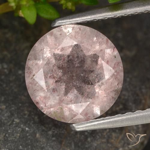 1.65ct Natürlicher hellrose-rosa Erdbeerquarz, Runden, Lichtdurchlässig