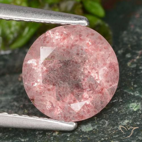 1.62ct Natürlicher hellrosa Erdbeerquarz, Runden, Lichtdurchlässig