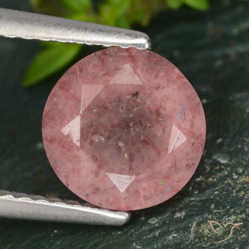 1.74ct Natürlicher Rosa Ton Erdbeerquarz, Runden, Lichtdurchlässig