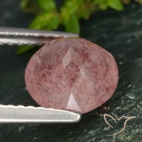 9,17 ctw natürlicher Rosa Ton Erdbeerquarz, Runden, Lichtdurchlässig
