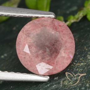 9,17 ctw natürlicher rose-rosa Erdbeerquarz, Runden, Lichtdurchlässig