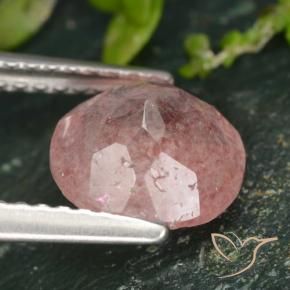 9,17 ctw natürlicher rose-rosa Erdbeerquarz, Runden, Lichtdurchlässig