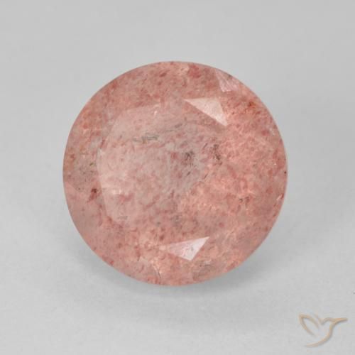 4.95ct Natürlicher Mittelrosa Erdbeerquarz, Runden, Lichtdurchlässig
