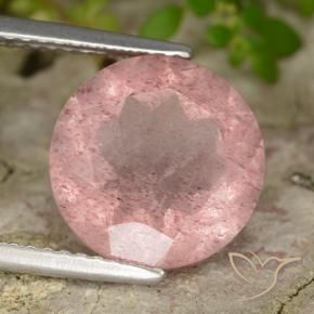 9,17 ctw natürlicher Erdiges Rosa Erdbeerquarz, Runden, Lichtdurchlässig