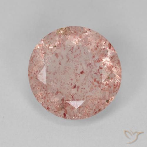 3.55ct Natürlicher hellrosa Erdbeerquarz, Runden, Lichtdurchlässig