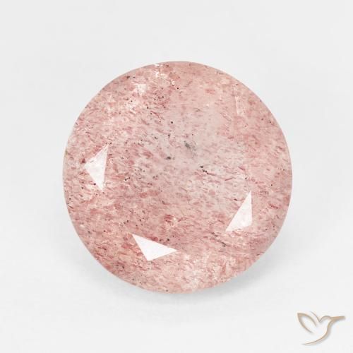 4.37ct Natürlicher hellrosa Erdbeerquarz, Runden, Lichtdurchlässig