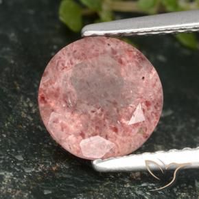 9,17 ctw natürlicher Erdiges Rosa Erdbeerquarz, Runden, Lichtdurchlässig