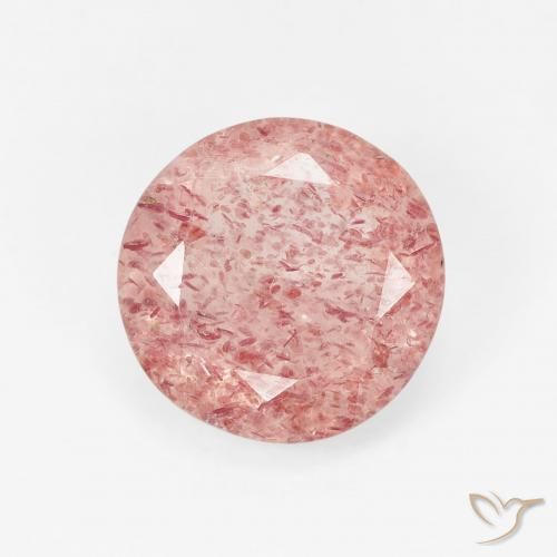 1.58ct Natürlicher Erdiges Rosa Erdbeerquarz, Runden, Lichtdurchlässig