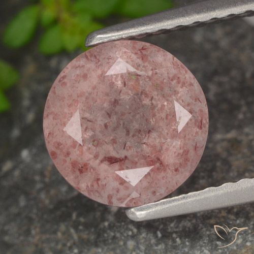 1.85ct Natürlicher hellrosa Erdbeerquarz, Runden, Lichtdurchlässig