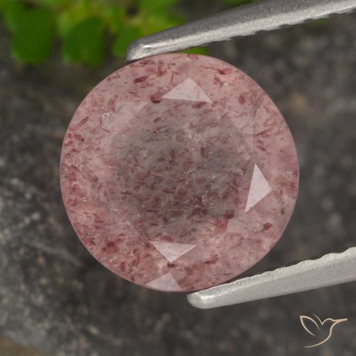 1.71ct Natürlicher Rosa Ton Erdbeerquarz, Runden, Lichtdurchlässig