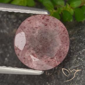 9,17 ctw natürlicher Rosa Ton Erdbeerquarz, Runden, Lichtdurchlässig