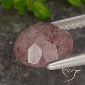 9,17 ctw natürlicher Rosa Ton Erdbeerquarz, Runden, Lichtdurchlässig