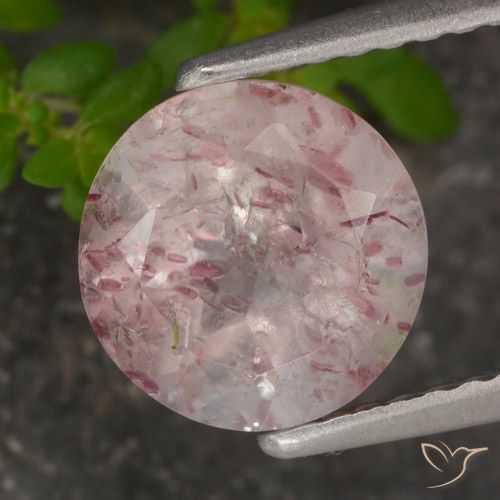 1.72ct Natürlicher hellrosa Erdbeerquarz, Runden, Lichtdurchlässig