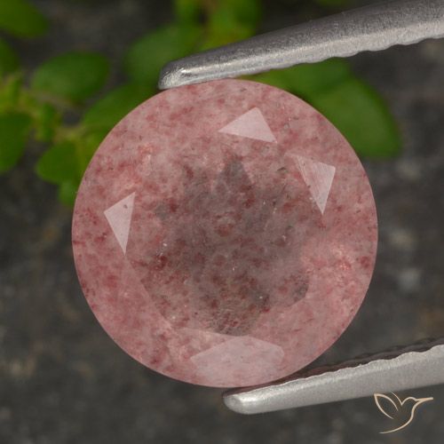 2.00ct Natürlicher Mittelrosa Erdbeerquarz, Runden, Lichtdurchlässig