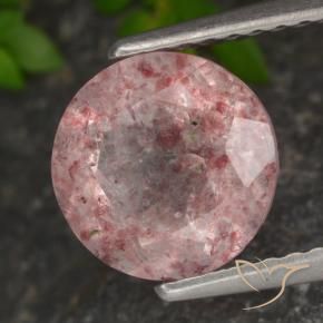 9,17 ctw natürlicher rose-rosa Erdbeerquarz, Runden, Lichtdurchlässig
