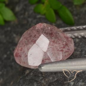 9,17 ctw natürlicher rose-rosa Erdbeerquarz, Runden, Lichtdurchlässig