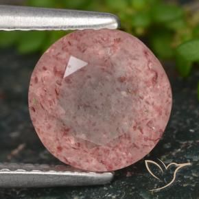 9,17 ctw natürlicher rose-rosa Erdbeerquarz, Runden, Lichtdurchlässig
