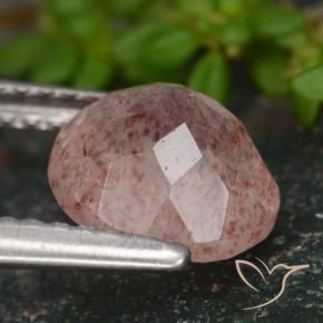 9,17 ctw natürlicher rose-rosa Erdbeerquarz, Runden, Lichtdurchlässig