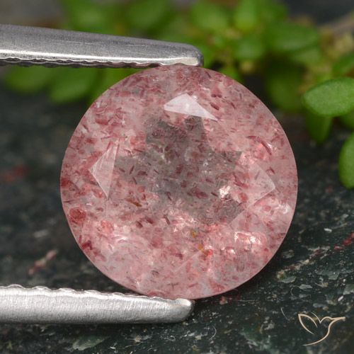 1.66ct Natürlicher Rosa Ton Erdbeerquarz, Runden, Lichtdurchlässig