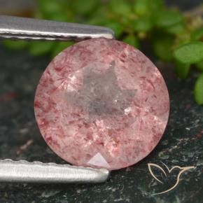 9,17 ctw natürlicher Rosa Ton Erdbeerquarz, Runden, Lichtdurchlässig