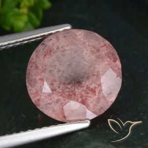 9,17 ctw natürlicher rose-rosa Erdbeerquarz, Runden, Lichtdurchlässig