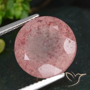 9,17 ctw natürlicher rose-rosa Erdbeerquarz, Runden, Lichtdurchlässig