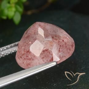 9,17 ctw natürlicher rose-rosa Erdbeerquarz, Runden, Lichtdurchlässig