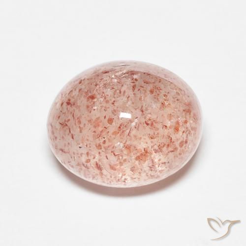 4.28ct Natürlicher orange-rosa Erdbeerquarz, Oval, Lichtdurchlässig