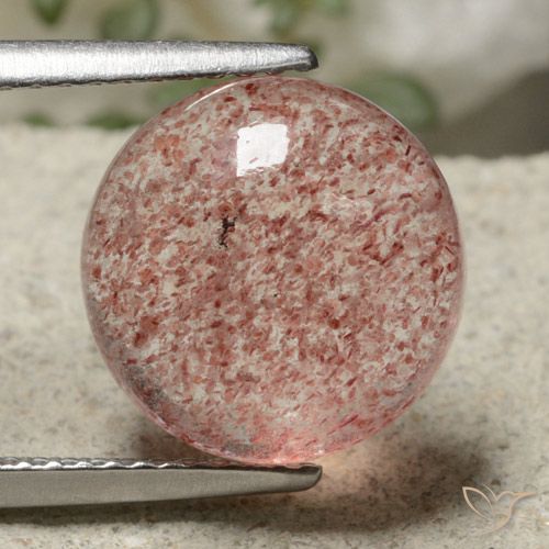 5.44ct Natürlicher hellrose-rosa Erdbeerquarz, Runden, Lichtdurchlässig