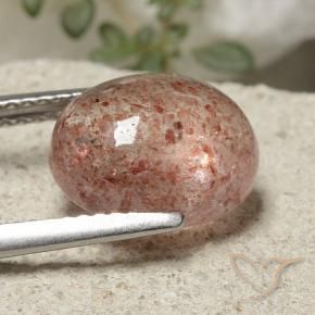 9,17 ctw natürlicher Erdiges Rosa Erdbeerquarz, Oval, Lichtdurchlässig