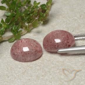 6.26 ct natürliche hellrosa Erdbeerquarz-Edelsteine, Oval, Lichtdurchlässig