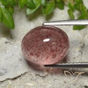 9,17 ctw natürlicher rose-rosa Erdbeerquarz, Oval, Lichtdurchlässig