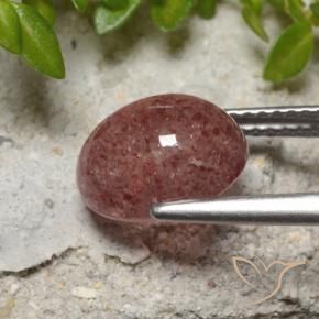 9,17 ctw natürlicher rose-rosa Erdbeerquarz, Oval, Lichtdurchlässig